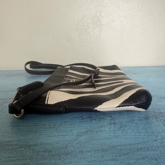 Coach Black & White Leather Zebra Print Crossbody Bag - Picture 2 of 7